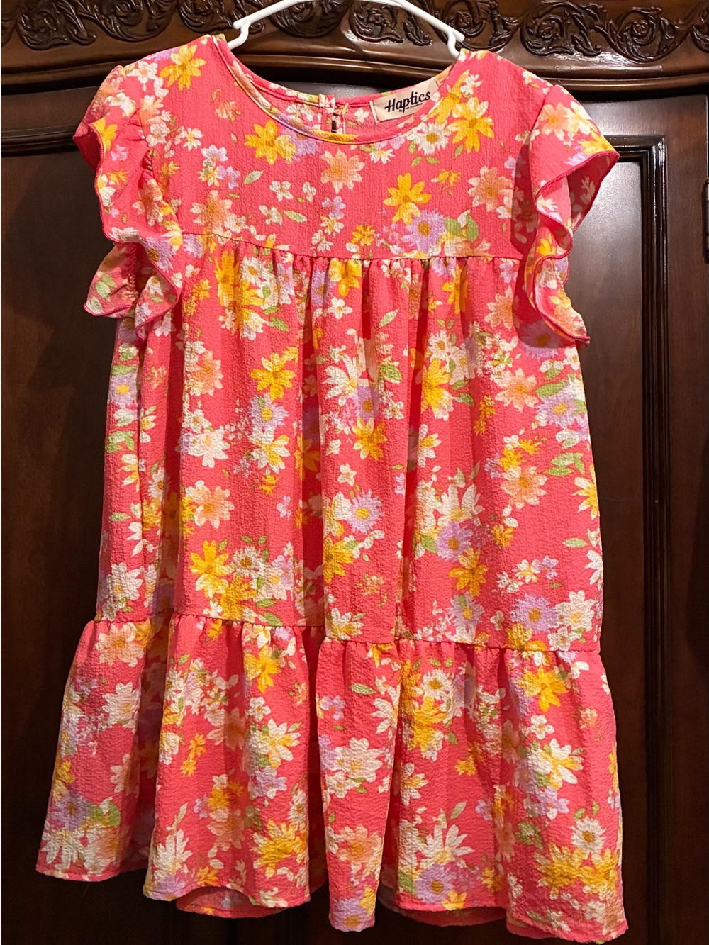 ☀️☀️🧡 Coral Floral Ruffle Sleeve Women’s Top by  Haptics 🧡☀️☀️